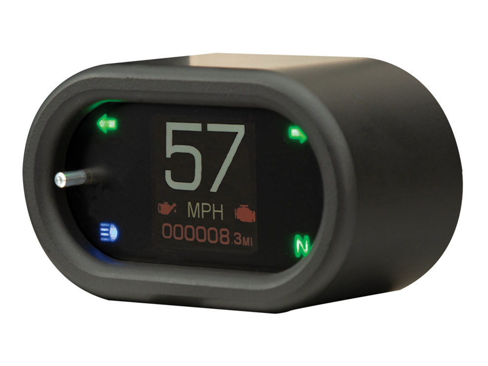 3-1/2in. x 2in. Classic KPH Speedometer - Black - Image 2