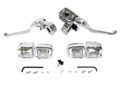 Handlebar Control Kit - Chrome. Fits Big Twin 1996-2010 & Sportster 1996-2003 with Single Disc Front Brake.