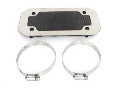 8in. Universal Flexible Exhaust Heatshield - Brushed / Onyx Black.