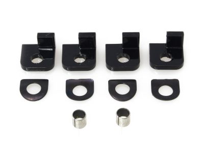Footpeg Adapters - Black. Fits Earlier Style Footpegs to Softail 2018up.
