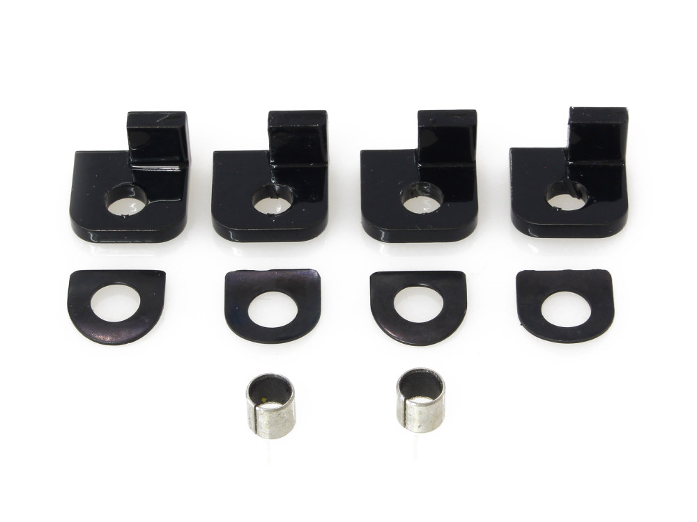 Footpeg Adapters - Black. Fits Earlier Style Footpegs to Softail 2018up.