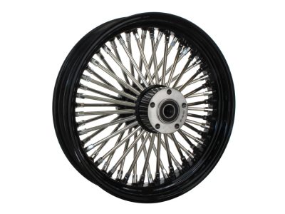 16in. x 3.5in. Mammoth Fat Spoke Rear Wheel - Gloss Black & Chrome. Fits Softail 2011up.