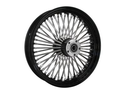 18in. x 3.5in. Mammoth Fat Spoke Rear Wheel - Gloss Black & Chrome. Fits Softail 2011up.