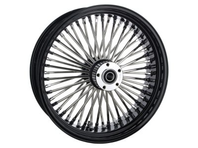 18in. x 5.5in. Mammoth Fat Spoke Rear Wheel - Gloss Black & Chrome. Fits Softail 2008up.