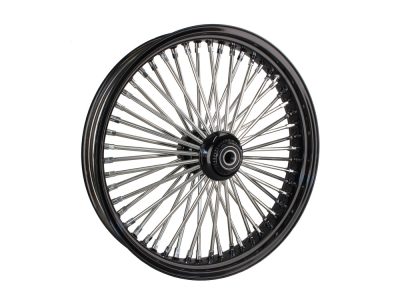 21in. x 3.5in. Mammoth Fat Spoke Front Wheel - Gloss Black & Chrome. Fits FX Softail 2011-2015.