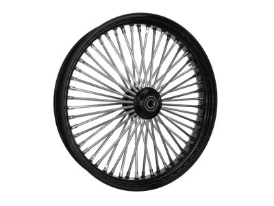 23in. x 3.5in. Mammoth Fat Spoke Front Wheel - Gloss Black & Chrome. Fits Mid Glide Dyna 2012-2017 & FX Softail 2018up.