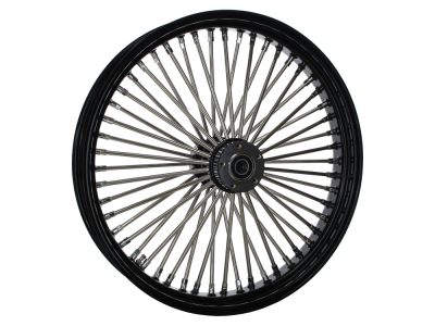 23in. x 3.5in. Mammoth Fat Spoke Front Wheel - Gloss Black & Chrome. Fits Softail Breakout 2013up.