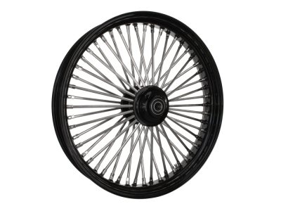 23in. x 3.5in. Mammoth Fat Spoke Front Wheel - Gloss Black & Chrome. Fits Softail Heritage 2011up, Deluxe 2011-2020, Slim 2012-2021 & Fatboy 2011-2017