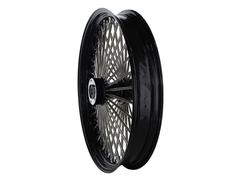23in. x 3.5in. Mammoth Fat Spoke Front Wheel - Gloss Black & Chrome. Fits Touring 2008up. - Image 2