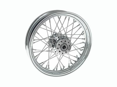 16in. x 3.5in. Rear 40 Spoke Cross Laced Wheel - Chrome. Fits Softail 2011up.