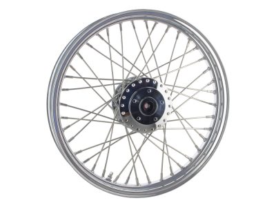 19in. x 2.15in. Front 40 Spoke Cross Laced Wheel - Chrome. Fits Narrow Glide Dyna 1991-1999, FXR 1984-1994 & Sportster 1984-1999.