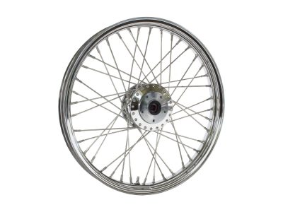 21in. x 2.15in. 40 Spoke Cross Laced Front Wheel - Chrome. Fits Dual Disc FX Softail 2000-2010 & Dyna Wide Glide 2000-2005.