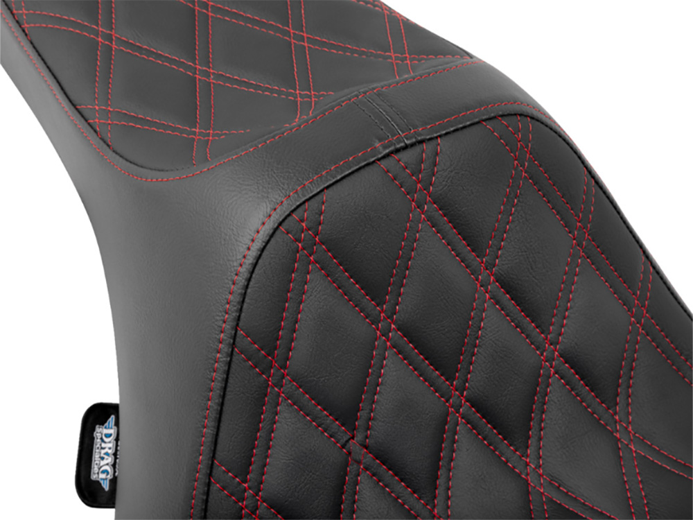Predator 3 Dual Seat with Red Double Diamond Lattice Stitch. Fits CVO Touring 2023up, Street Glide & Road Glide 2024up, Touring 2025up - Image 2