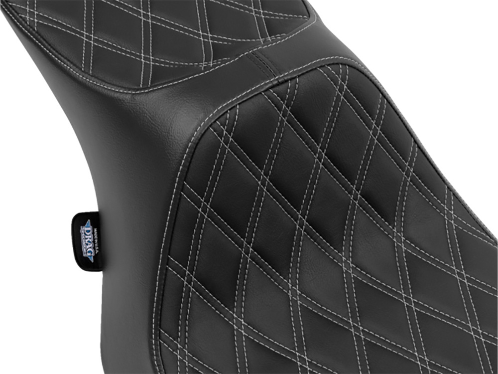 Predator 3, 2up Dual Seat with Silver Double Diamond Lattice Stitch. Fits CVO Touring 2023up, Street Glide & Road Glide 2024up, Touring 2025up - Image 2