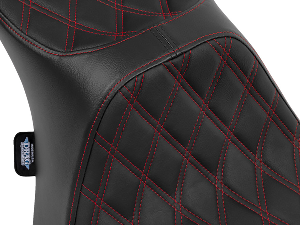 Predator 3, 2up Dual Seat with Red Double Diamond Lattice Stitch. Fits CVO Touring 2023up, Street Glide & Road Glide 2024up, Touring 2025up - Image 2