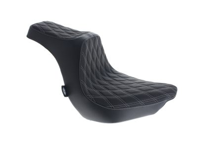 Predator 3 Dual Seat with Silver Double Diamond Lattice Stitch. Fits Fat Boy 2018up & Breakout 2023up