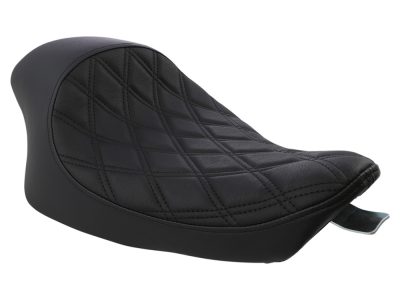 3/4 Low Solo Seat with Black Diamond Lattice Stitch. Fits Sportster 2004-2021