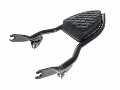 Diamond Stitch Diablo Sissy Bar Backrest - Gloss Black. Fits Touring 2009up.