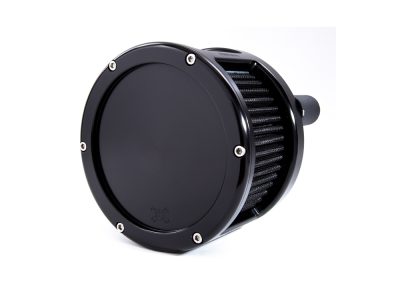 BA Race Series Air Cleaner Kit - Black with Solid Cover. Fits Softail 2018-2024 with Mid Mount Controls