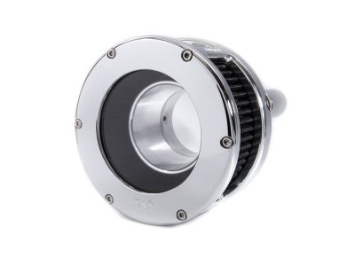 BA Air Cleaner Kit - Chrome with Clear Cover. Fits Touring 2017-2024 & Softail 2018-2024
