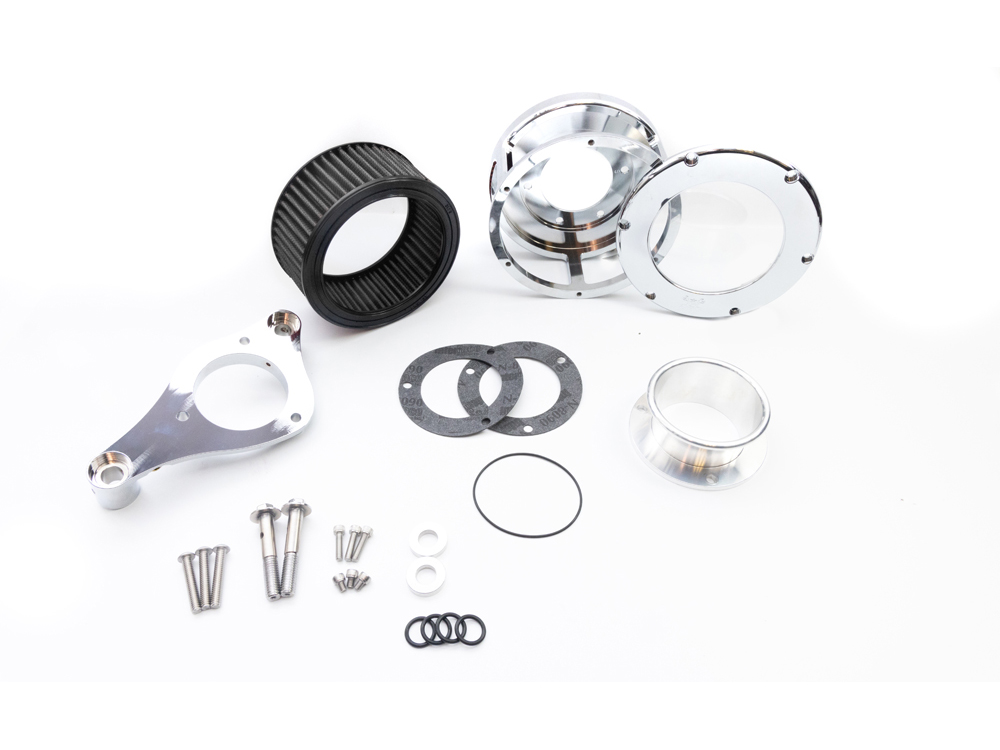 BA Air Cleaner Kit - Chrome with Clear Cover. Fits Touring 2017-2024 & Softail 2018-2024 - Image 2