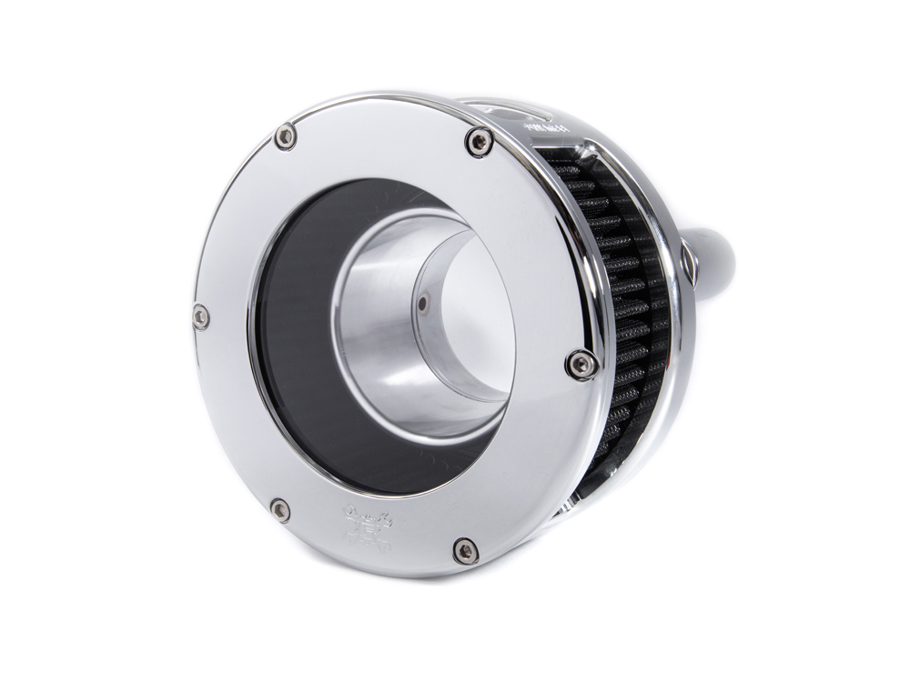 BA Air Cleaner Kit - Chrome with Clear Cover. Fits Touring 2017-2024 & Softail 2018-2024