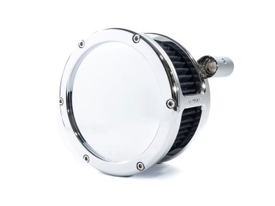 BA Air Cleaner Kit - Chrome with Solid Cover. Fits Softail 2000-2015, Dyna 1999-2017, Touring 1999-2007 with CV Carb or Cable Operated Delphi EFI