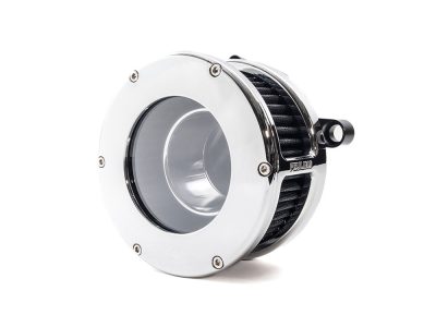 BA Air Cleaner Kit - Chrome with Clear Cover. Fits CVO Touring 2023up, Street Glide & Road Glide 2024up, Touring 2025up & Softail 2025up