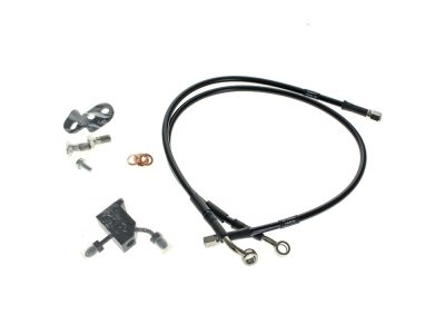 Rear Brake Line - Black. Fits Softail 2000-2006