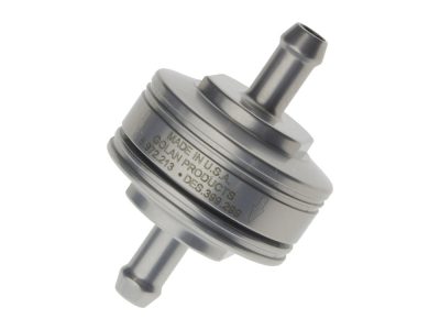 Washable Super Mini Inline Fuel Filter. 1/4in. Hose x 0.675in. long. Billet Aluminium.