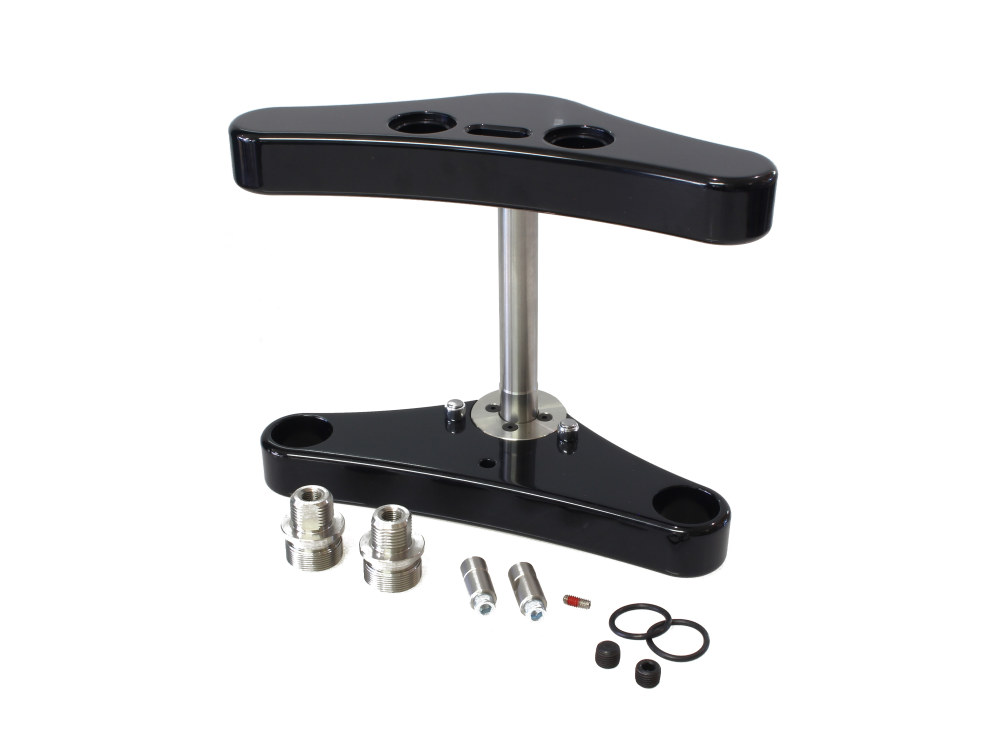 3 Degree Raked 39mm Wide Glide Conversion Triple Tree Kit - Black. Fits Sportster 1988-2003, FXR 1988-1994 & Dyna 1991-2005. - Image 2