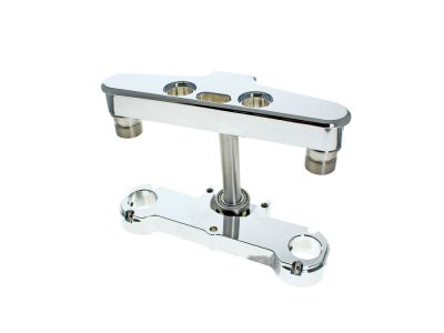 6 Degree Raked Triple Tree Kit - Chrome. Fits FL Softail 1986-2017 with 26in. Wheel Upgrade.