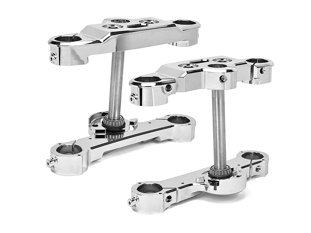 6 Degree Raked Triple Tree Kit - Chrome. Fits Fat Boy 2018up with 26in. Wheel Upgrade or Trike Conversion. - Image 3