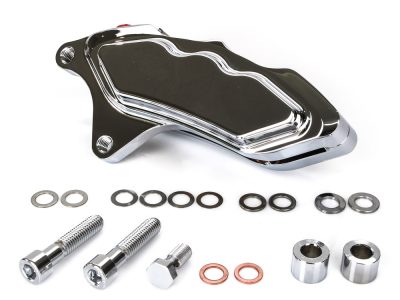 Left Hand Front 6 Piston Caliper - Chrome. Fits Softail 2015up, V-Rod 2006-2017 & Touring 2008up & Sportster 2014-2021