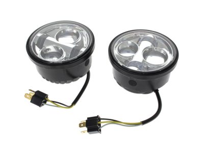 4-1/2in. LED HeadLight Inserts - Chrome. Fits Dyna Fat Bob 2008-2017 with Dual Headlight.