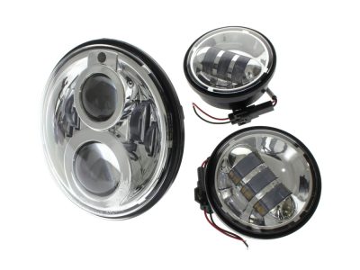 7in. HeadLight & 4.5in. Passing Lamp Bundle - Chrome. Fits Most H-D with 7in. Headlights & 4.5in. Passing Lamps.