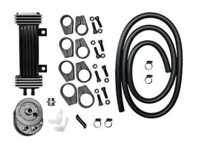 6-Row Vertical Deluxe Oil Cooler Kit. Fits Most Big Twin 1984-2017