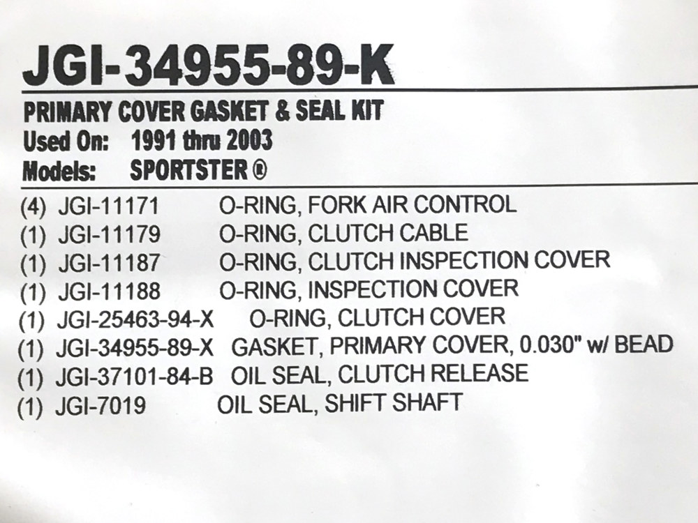 Primary Cover Gasket Kit. Fits Sportster 1991-2003. - Image 2
