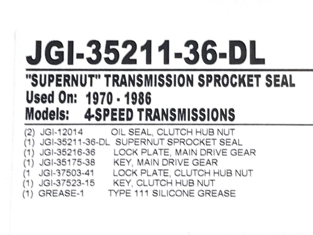 Transmission Super Nut Seal. Fits 4Spd Big Twin 1970-1986. - Image 2