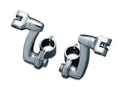 Longhorn 3-1/4in. Offset Footpeg Mounts with 1-1/4in. Magnum Quick Clamps - Chrome.