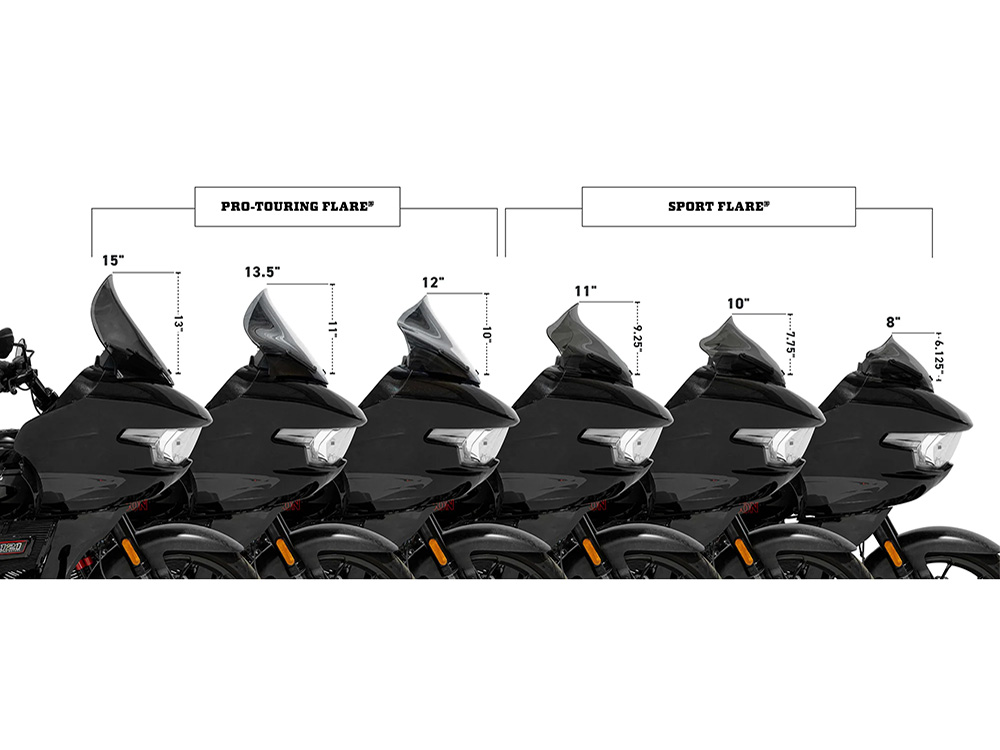 15in. Pro-Touring Flare Windshield - Dark Smoke. Fits CVO Road Glide 2023up & Road Glide 2024up - Image 3