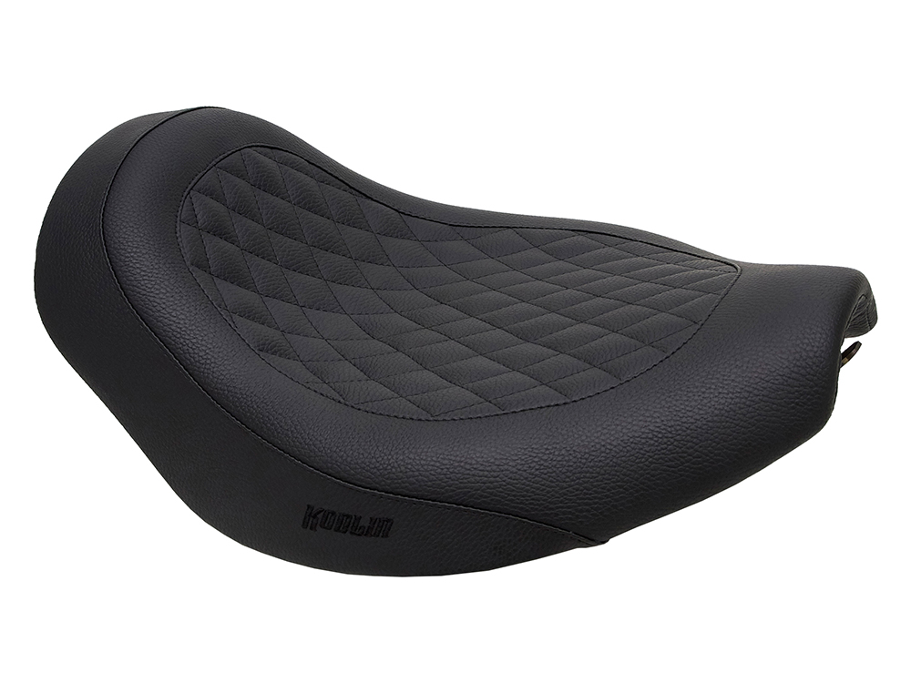 Fred Kodlin Diamond Stitch Solo Seat - Black. Fits Softail Breakout & Fatboy with Kodlin Fuel Tank & Rear Fender. - Image 5
