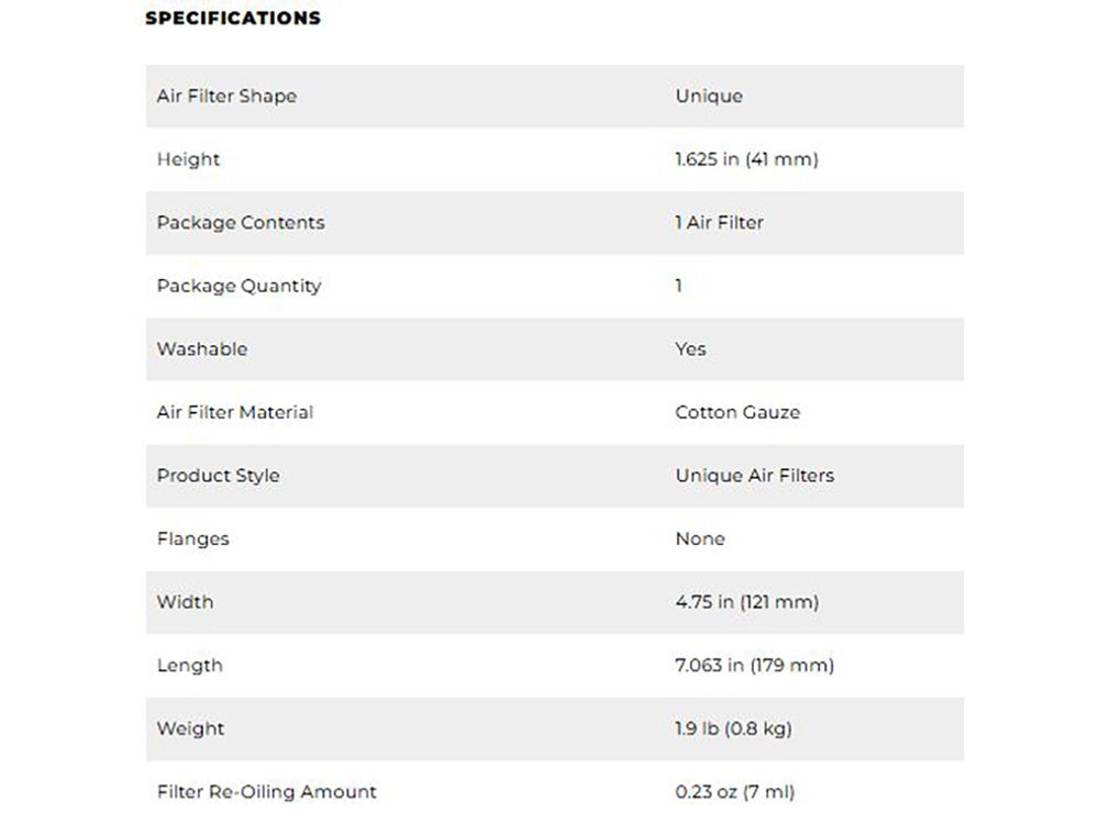 High-Flow Air Filter Element. Fits Dyna 2008-2017 - Image 2