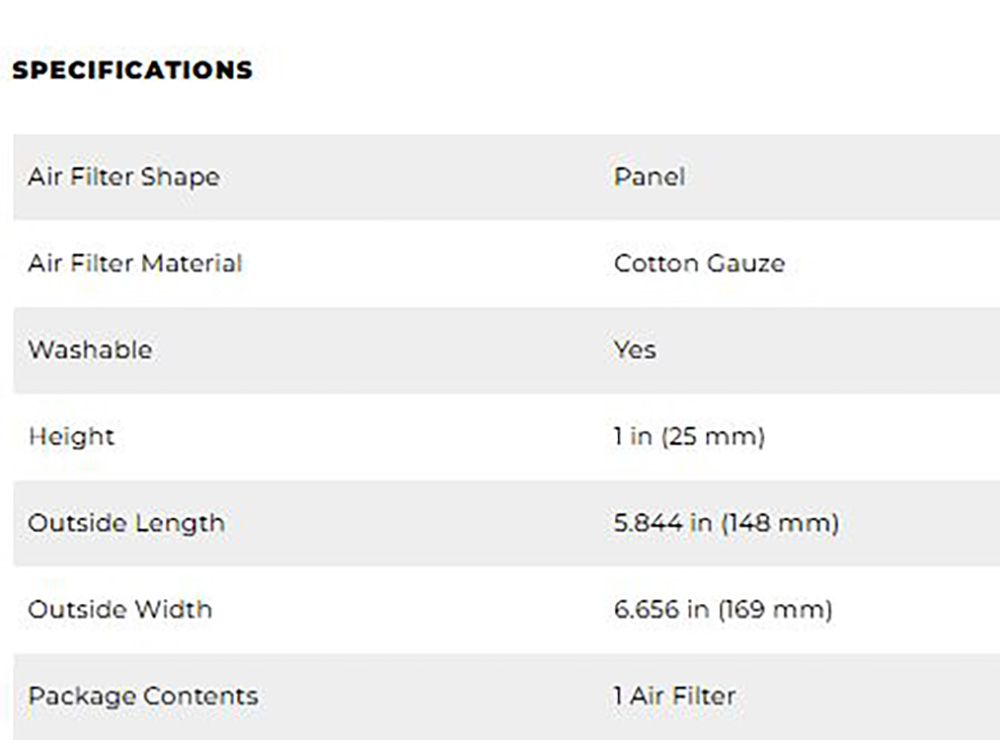 High-Flow Air Filter Element. Fits Indian FTR1200 2019-2024 - Image 2