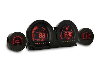 Speedometer & Tachometer - 4 Gauge Kit - Blue/Red. Fits Touring 2014-2023 with Fairing.