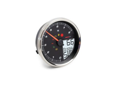 4-1/2in. Tank Mount Speedometer with Tachometer - Silver. Fits Softail 2004-2010, Dyna Fat Bob 2008-2011 & Wide Glide 2006-2008 & Road King 2004-2013.