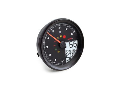 4-1/2in. Tank Mount Speedometer with Tachometer - Black. Fits Softail 2004-2010, Dyna Fat Bob 2008-2011 & Wide Glide 2006-2008 & Road King 2004-2013.