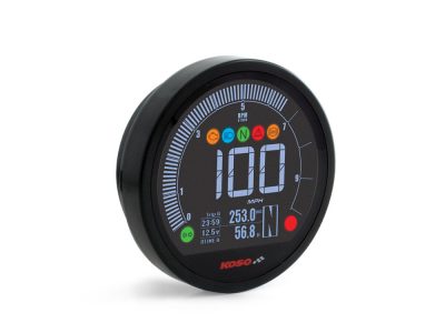 3-3/8in. Round Speedometer with Tachometer - Black. Fits Dyna 2004-2011, Sportster 2004-2013 & Rocker 2008-2010