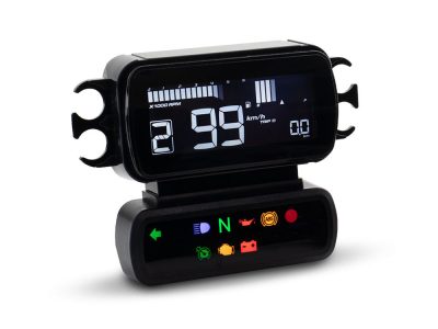 Speedometer/Tachometer - Black. Fits Softail 2004-2010, Dyna 2004-2011, Sportster 2004-2013 & Road King 2004-2013 when Running Late Model Breakout/Street Bob Gauge Housing