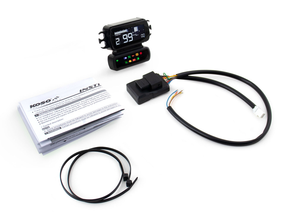 Speedometer/Tachometer - Black. Fits Softail 2004-2010, Dyna 2004-2011, Sportster 2004-2013 & Road King 2004-2013 when Running Late Model Breakout/Street Bob Gauge Housing - Image 2